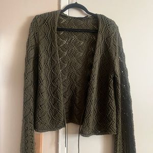 Knitted Olive green cardigan